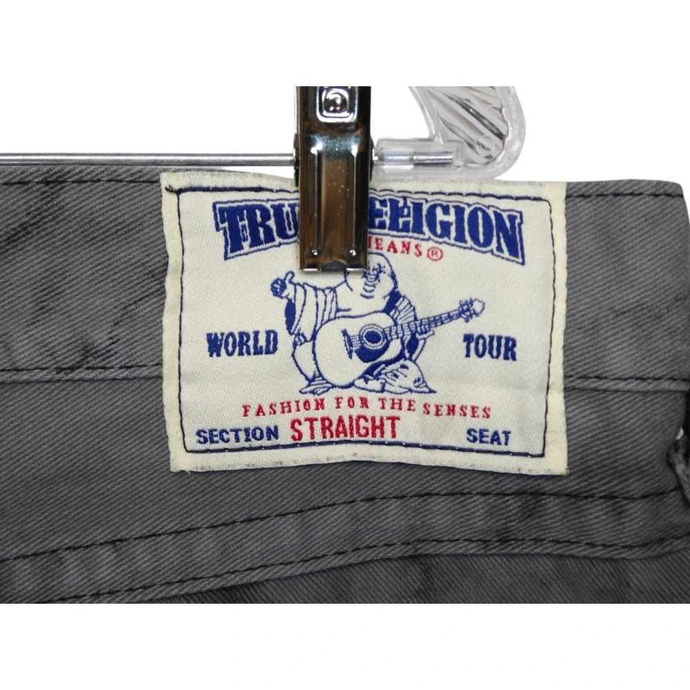 True Religion Men’s Slim Straight Jeans in Washed Gray